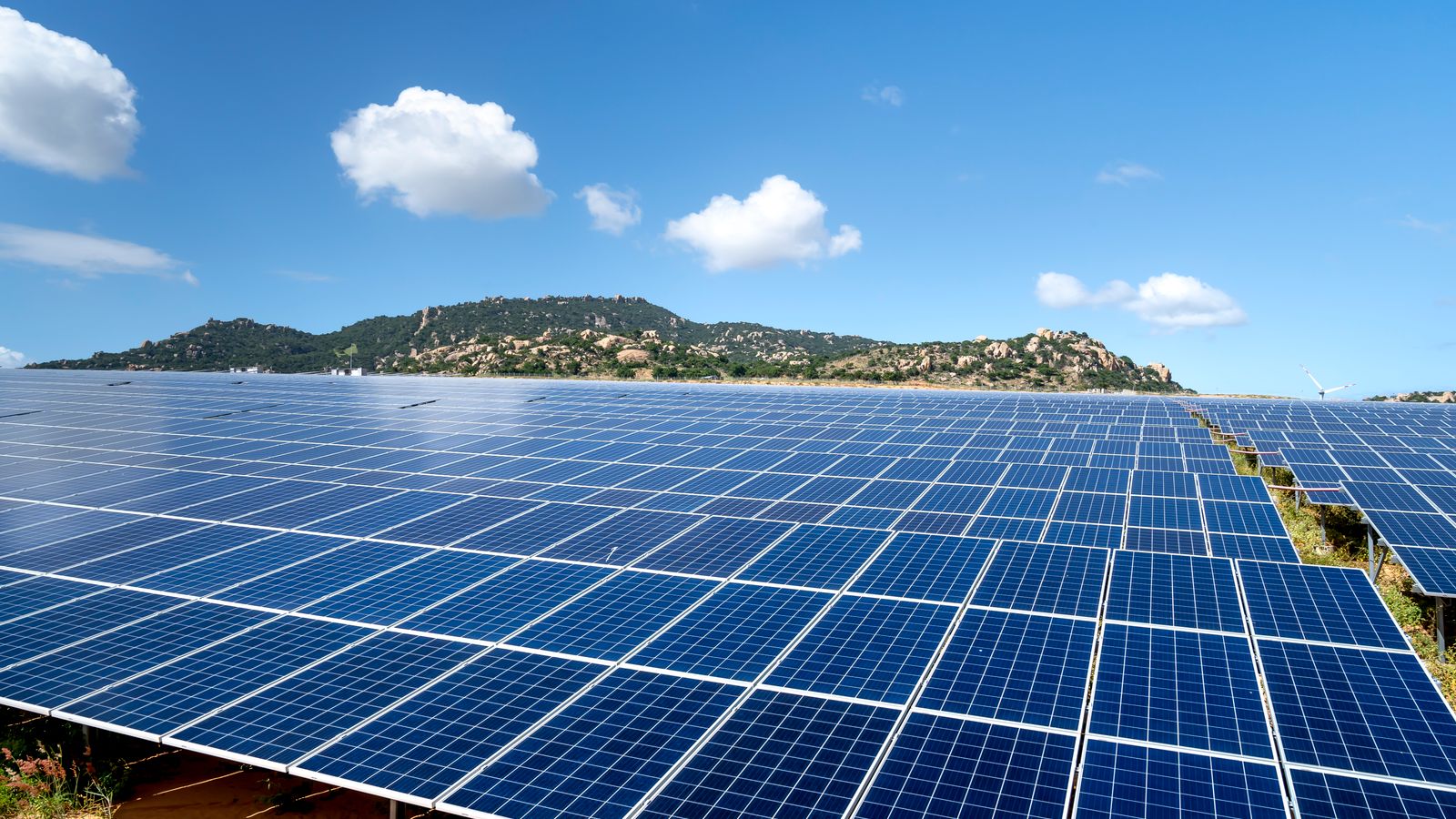 Photovoltaic panels at a solar installation